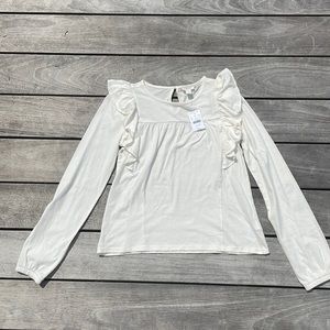 CREWCUTS GIRLS LONG SLEEVED RUFFLE T-SHIRT: BRAND NEW ✨ NEVER WORN ✨ TAGS ON ✨